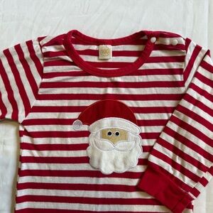 Younger Star Red and White Striped Santa Christmas One Piece Sz 18-24M
